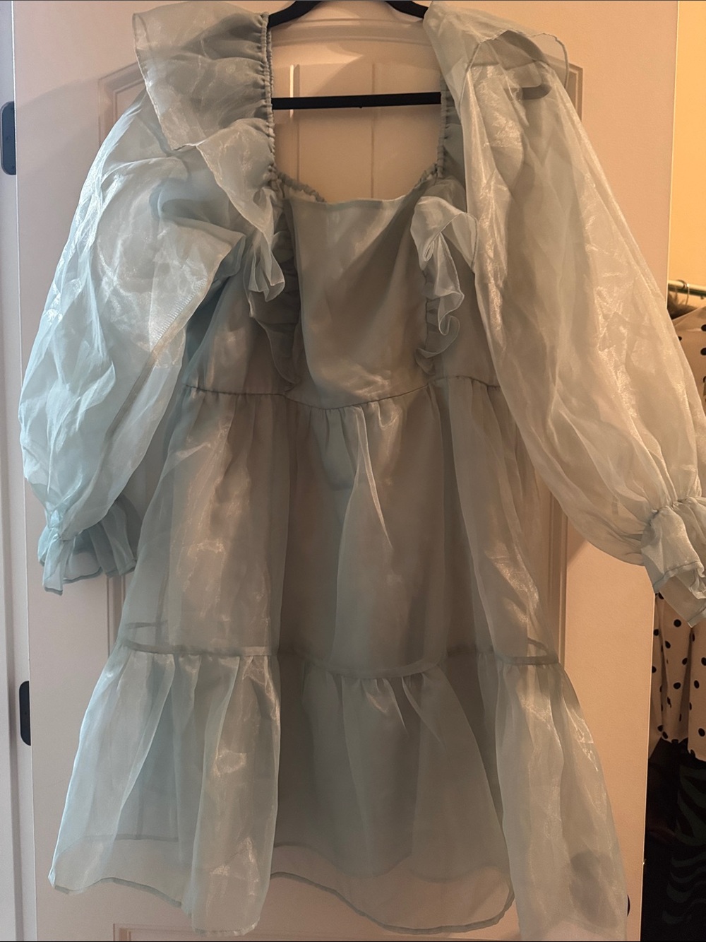Women’s Sparkle Organza Party Dress - Light Blue